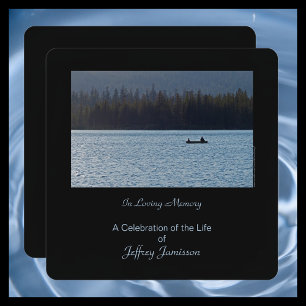 Celebration of Life, Fishermen on Lake, Square Invitation