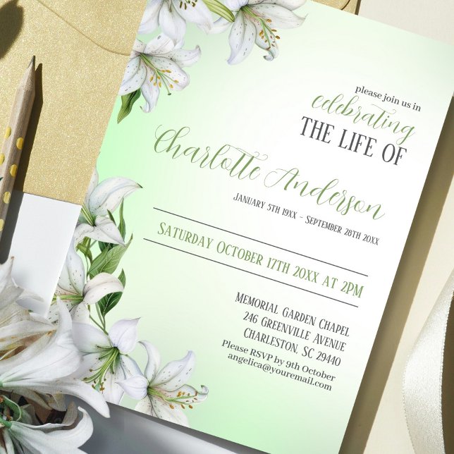 Celebration of life Floral Funeral  Invitation (Creator Uploaded)