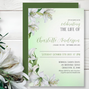 Celebration of life Floral Funeral  Invitation