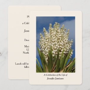 Celebration of Life, Floral, Yucca in Bloom Invitation