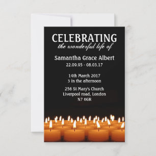 Celebration of life. Funeral Invite. RSVP Card