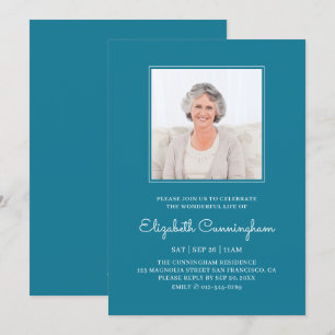 Celebration of Life Funeral Memorial Classic Photo Invitation