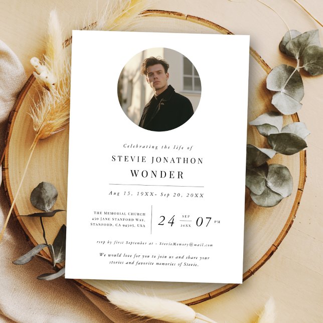 Celebration of life Funeral Memorial Day Photo Invitation (Creator Uploaded)