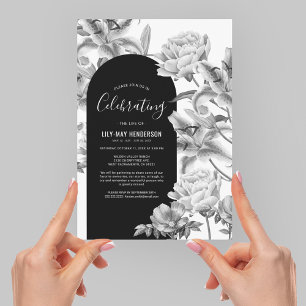 Celebration of Life   Funeral Memorial Floral Invitation