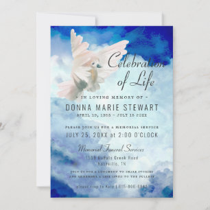 Celebration of Life Funeral Memorial Invitation