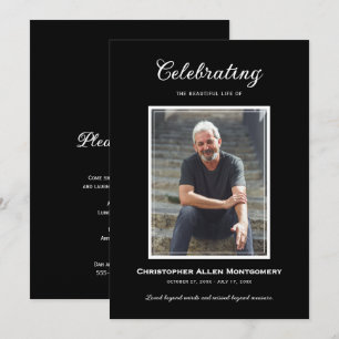 Celebration of Life Funeral Memorial Invitation