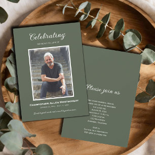 Celebration of Life Funeral Memorial Invitation