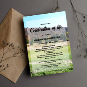 Celebration of life Funeral Memorial Invitation