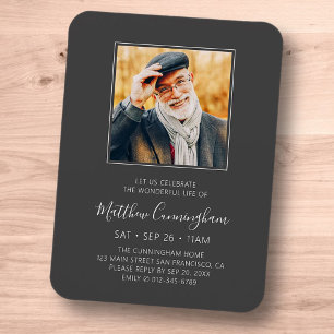 Celebration of Life Funeral Memorial Modern Photo Magnet