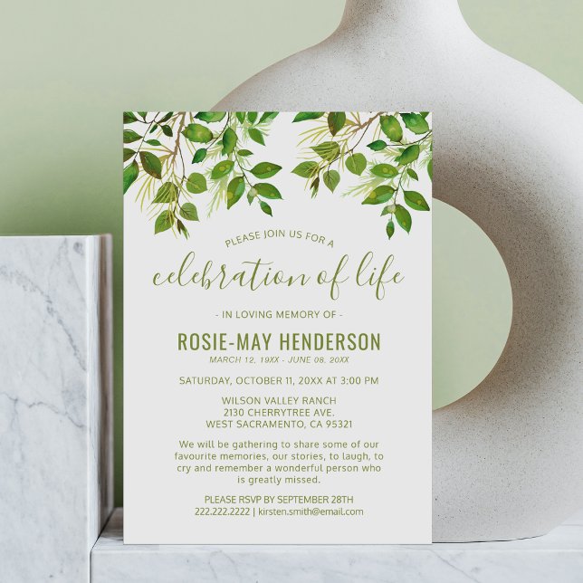 Celebration of Life | Funeral Memorial Nature Invitation (Creator Uploaded)