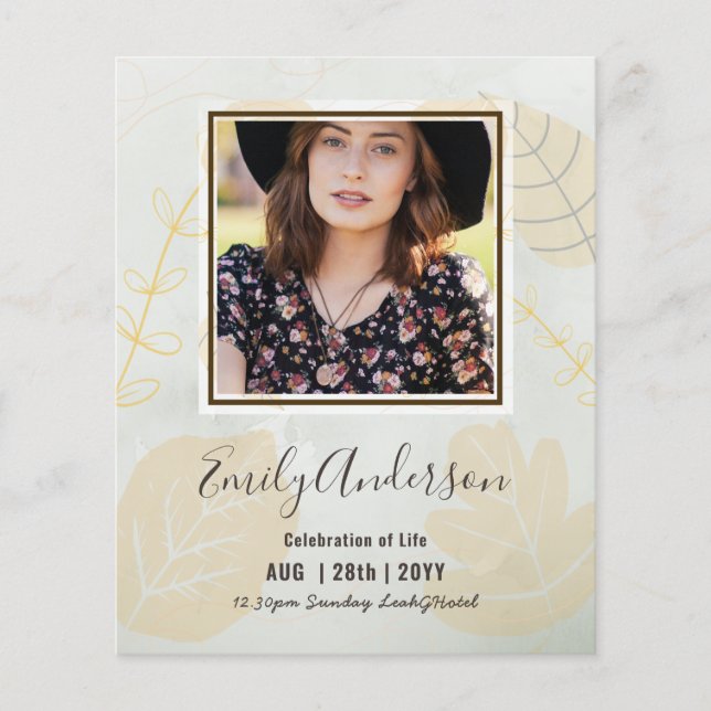 CELEBRATION OF LIFE Funeral Memorial PHOTO Budget (Front)