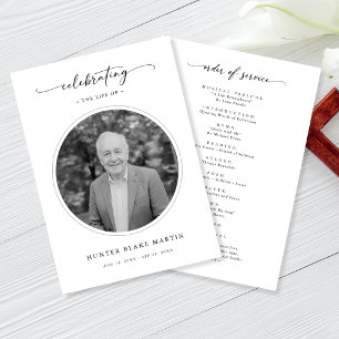 Celebration of Life Funeral Memorial Service Photo Programme