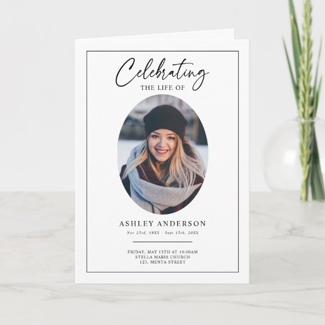 Celebration of Life Funeral Memorial Service Programme (Front)