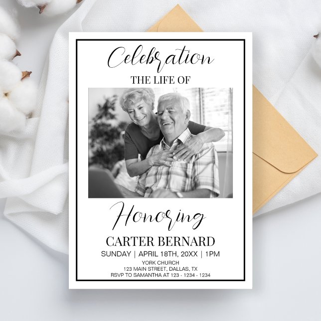 Celebration Of Life Funeral Photo Memorial Prayer Invitation (Creator Uploaded)
