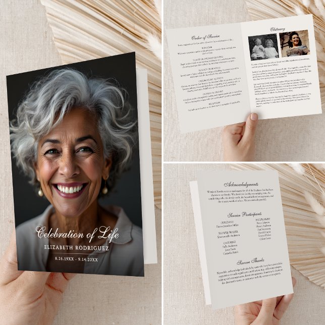 Celebration Of Life Funeral Service Program Card (Creator Uploaded)