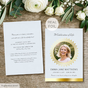 Celebration of Life Gold Foil Blue Funeral