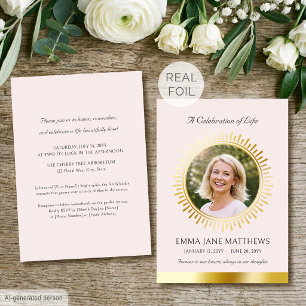 Celebration of Life Gold Foil Pink Funeral