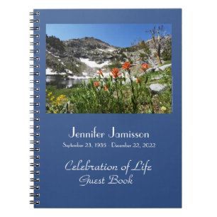 Celebration of Life Guest Book Alpine Wildflowers