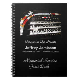 Celebration of Life Guest Book, Antique Organ Notebook