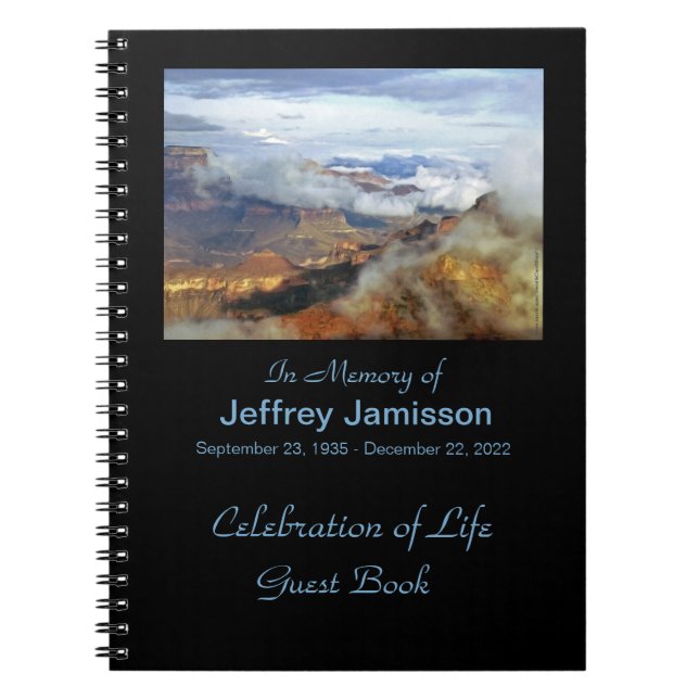 Celebration of Life Guest Book, Canyon Clouds  Notebook (Front)
