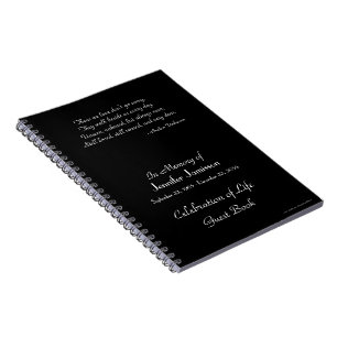 Celebration of Life Guest Book CHOOSE YOUR COLOR