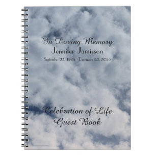 Celebration of Life Guest Book, Clouds Notebook