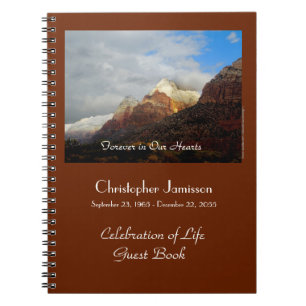 Celebration of Life Guest Book Mountains Clouds