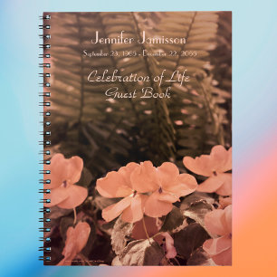 Celebration of Life Guest Book, Pastel Flowers Notebook