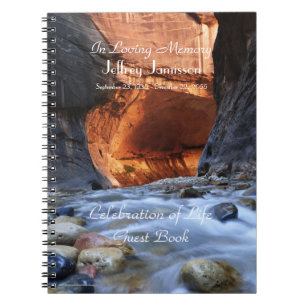 Celebration of Life Guest Book, Zion Narrows Notebook