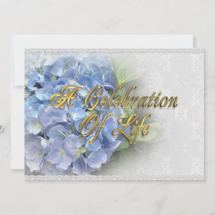 Celebration of life  Hydrangea and Lace Invitation