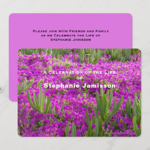 Celebration of Life, Ice Plant Purple Flowers Invitation