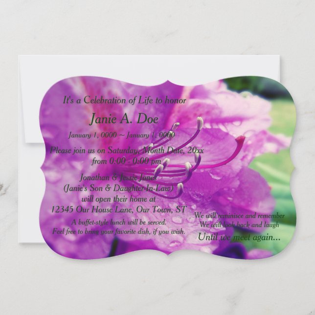 Celebration of Life Invitation (Front)