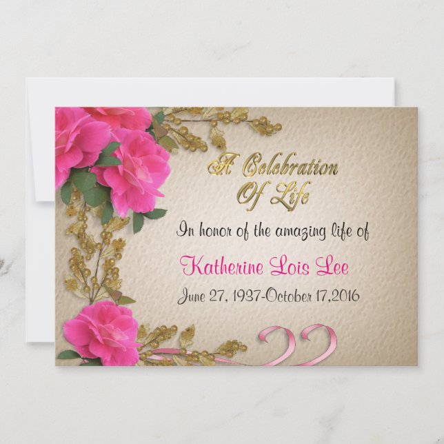 Celebration of life Invitation (Front)