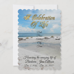 Celebration of Life invitation Beach