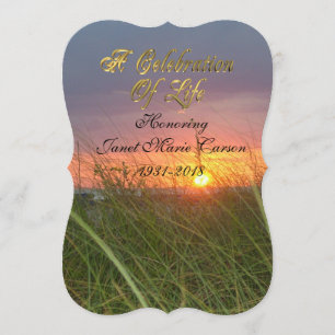 Celebration of life Invitation beach sunset