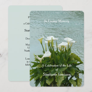 Celebration of Life Invitation Calla Lilies Floral
