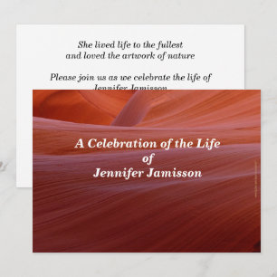 Celebration of Life Invitation Golden Canyon Swirl
