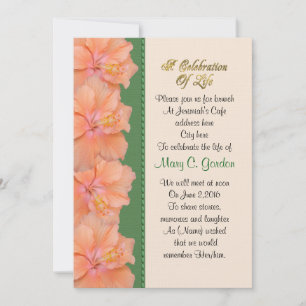 Celebration of life Invitation hibiscus