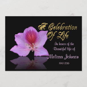 Celebration of life Invitation lavender orchid