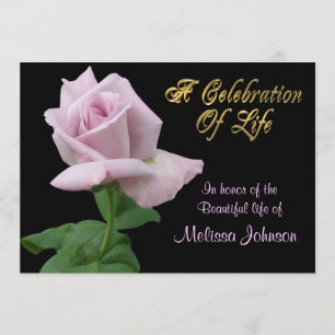Celebration of life Invitation lavender rose