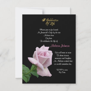 Celebration of life Invitation lavender rose