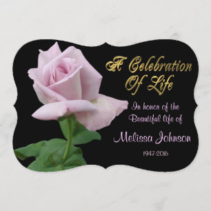 Celebration of life Invitation lavender rose
