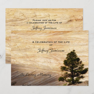 Celebration of Life Invitation, Light Brown Stone Invitation