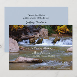 Celebration of Life Invitation Little Waterfall