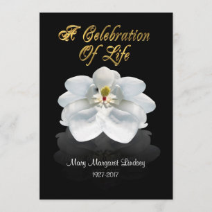 Celebration of life Invitation magnolia