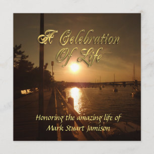 Celebration of life invitation Ocean Sunset