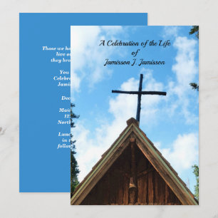 Celebration of Life Invitation, Old Country Church Invitation