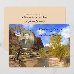 Celebration of Life Invitation, Scenery with Photo Invitation