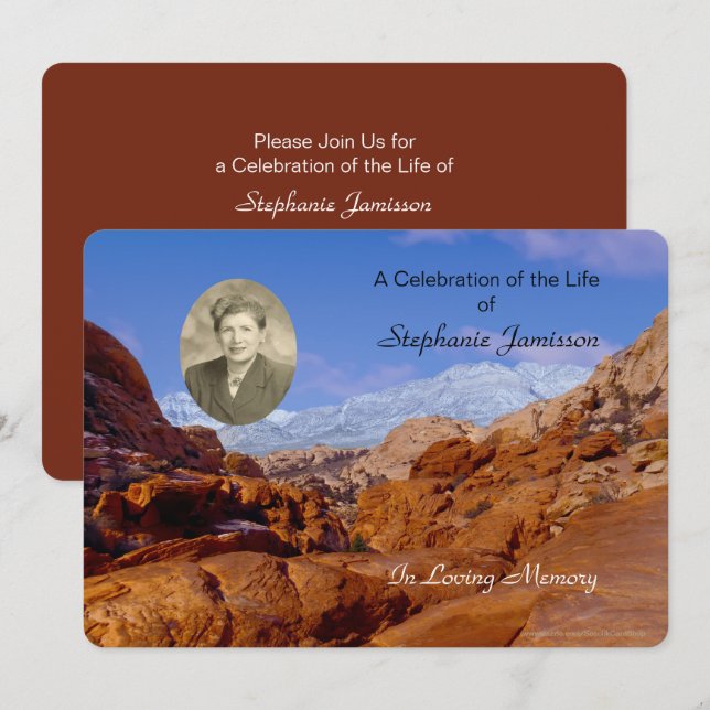 Celebration of Life Invitation, Scenic with Photo Invitation (Front/Back)