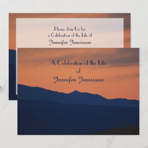 Celebration of Life Invitation, Simple Sunset Invitation